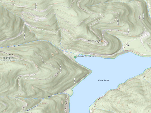 USGS topographic map of Spar Lake Campground