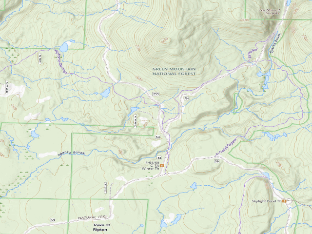 USGS topographic map of Sparks Landing Primitive Campsite
