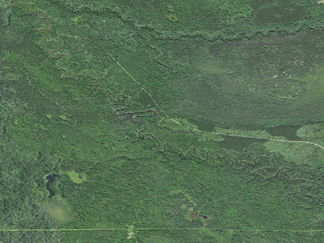 Aerial image of Sparrow Rapids Campground