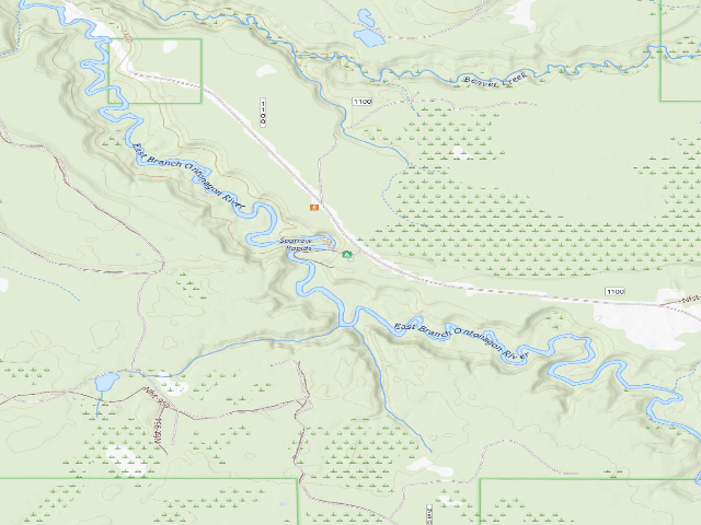 USGS topographic map of Sparrow Rapids Campground