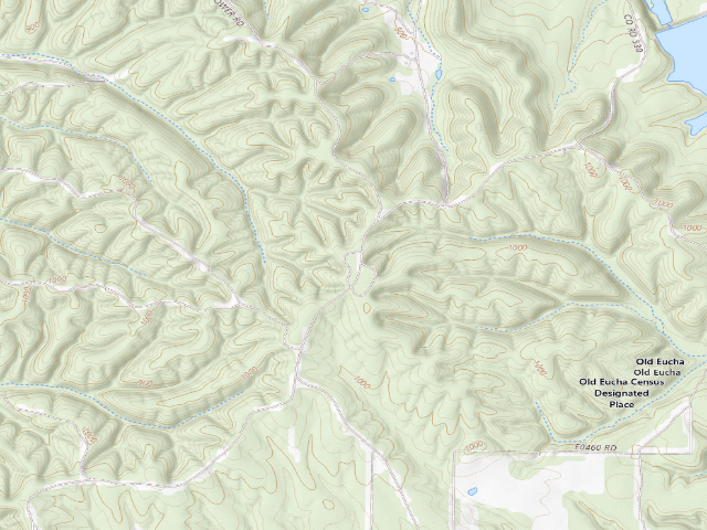 USGS topographic map of Spavinaw GMA (Spavinaw WMA)