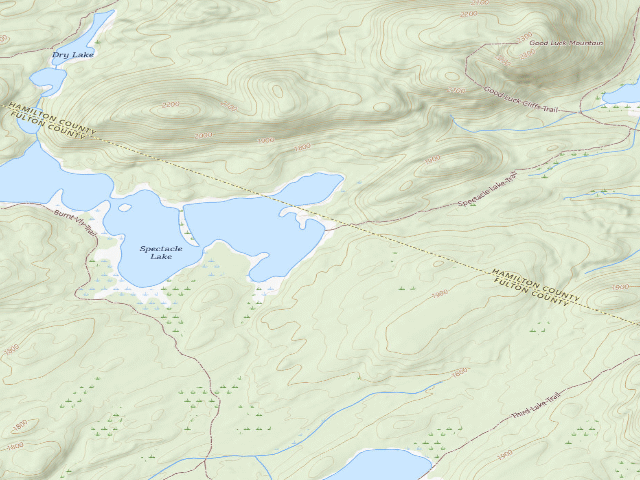 USGS topographic map of Spectacle Lake #2 (Ferris Lake Wild Forest)