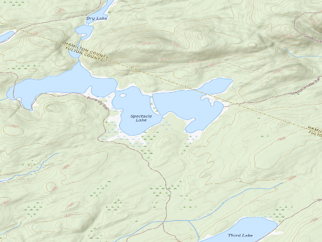 USGS topographic map of Spectacle Lake #3 (Ferris Lake Wild Forest)