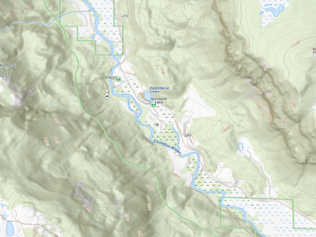 USGS topographic map of Spectacle Lake Campground