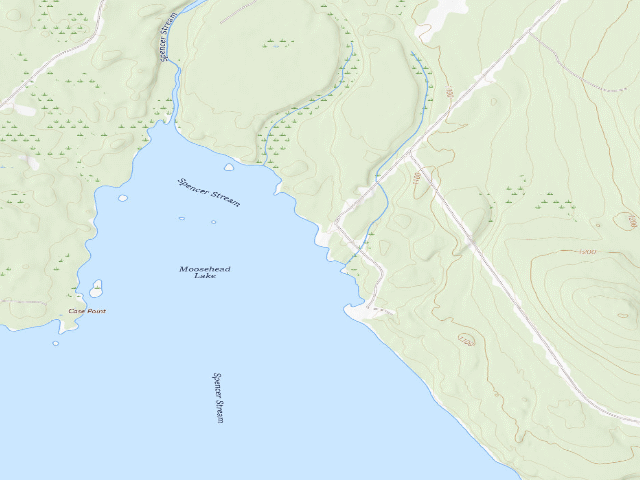 USGS topographic map of Spencer Bay (Moosehead Lake Shoreline Public Land)