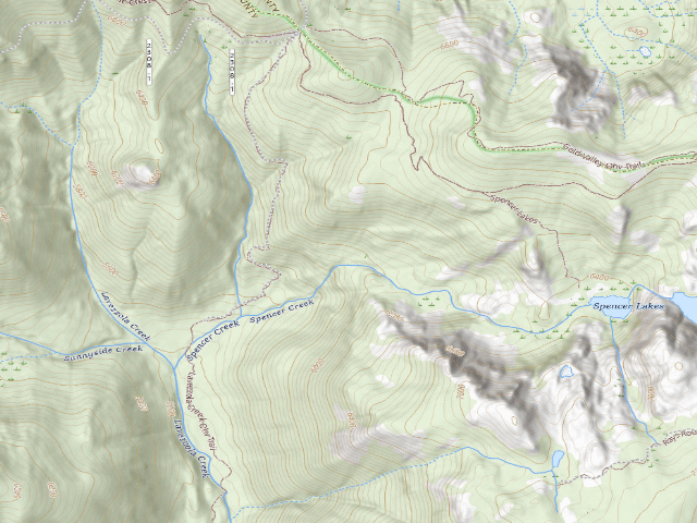 USGS topographic map of Spencer Creek