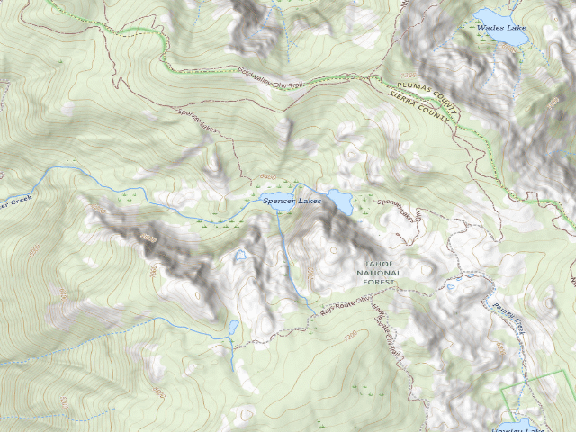 USGS topographic map of Spencer Lakes
