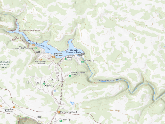 USGS topographic map of Spillway Cg