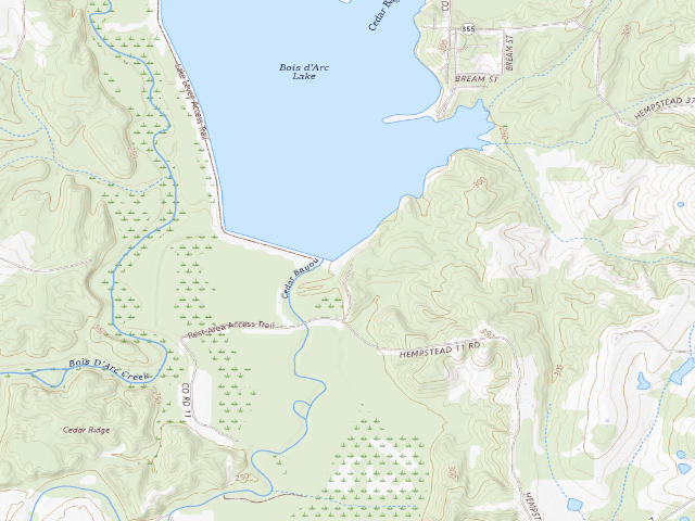 USGS topographic map of Spillway Landing Camping Area