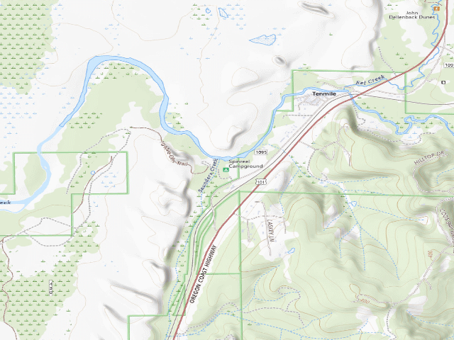 USGS topographic map of Spinreel Campground