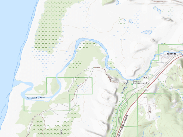 USGS topographic map of Spinreel Sand Camping site 58