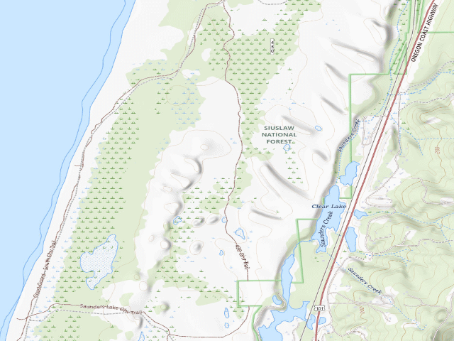 USGS topographic map of Spinreel Sand Camping site 68
