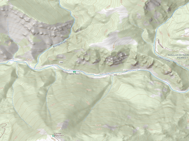 USGS topographic map of Spire Rock Campground