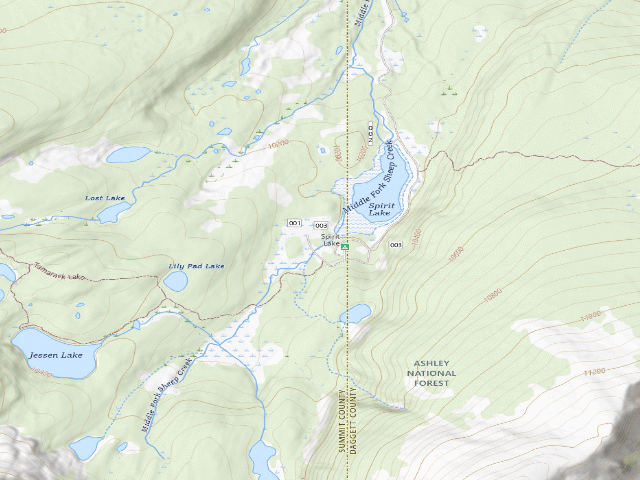 USGS topographic map of Spirit Lake Campground
