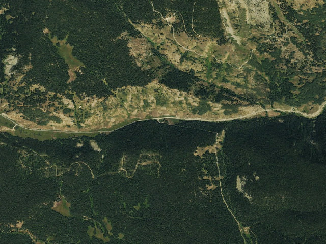 Aerial image of Splains Gulch Designated Camping Area