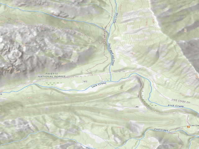 USGS topographic map of Split Creek Camping