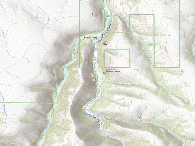 USGS topographic map of Spool Cart Campground