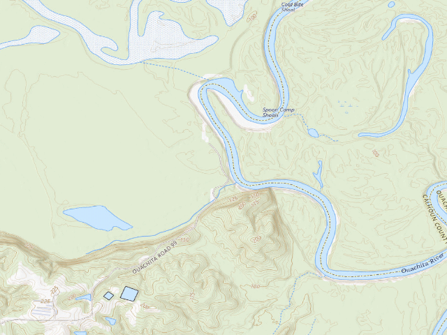 USGS topographic map of Spoon Bend Access Camping Area