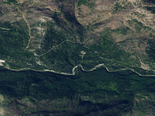 Aerial image of Spotted Bear Falls