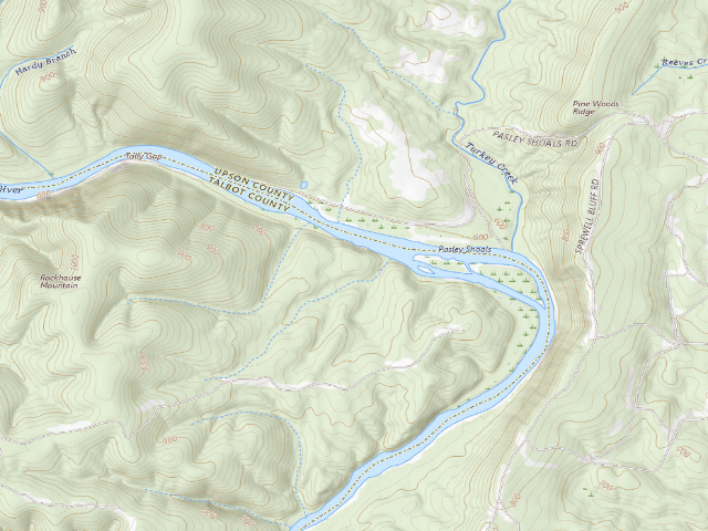 USGS topographic map of Sprewell Bluff WMA - Tick Farm Campground