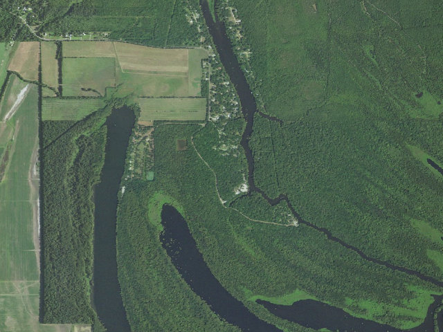 Aerial image of Spring Bayou WMA improved campground (Boggy Bayou)