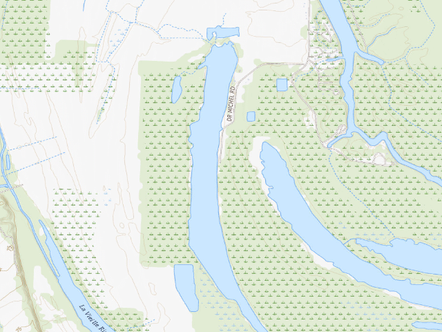 USGS topographic map of Spring Bayou WMA primitive camping area 1