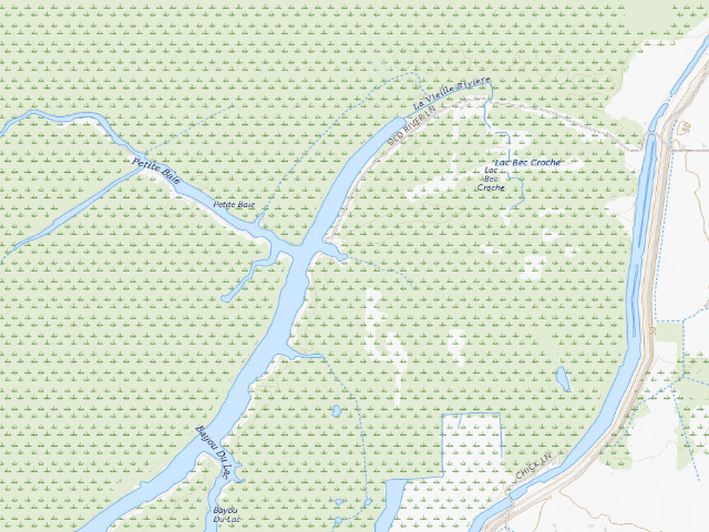 USGS topographic map of Spring Bayou WMA primitive camping area 3