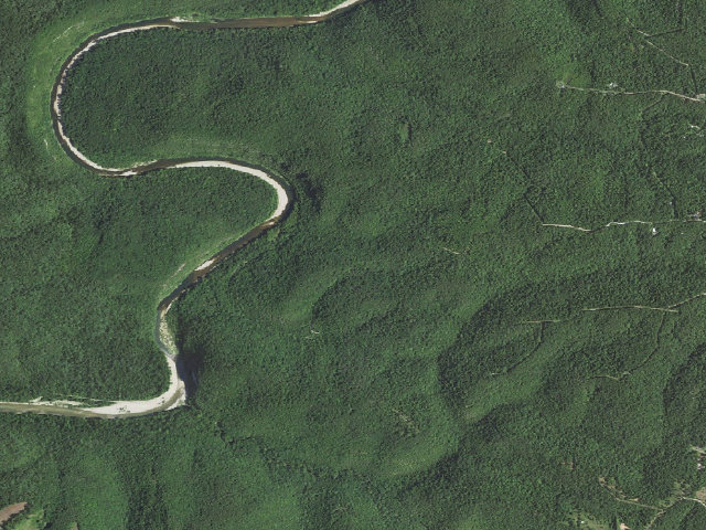 Aerial image of Spring Creek Campground (Buffalo National River, Lower District)