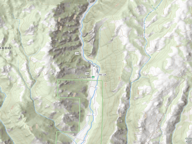 USGS topographic map of Spring Creek Campground
