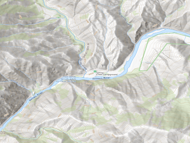USGS topographic map of Spring Creek Campground