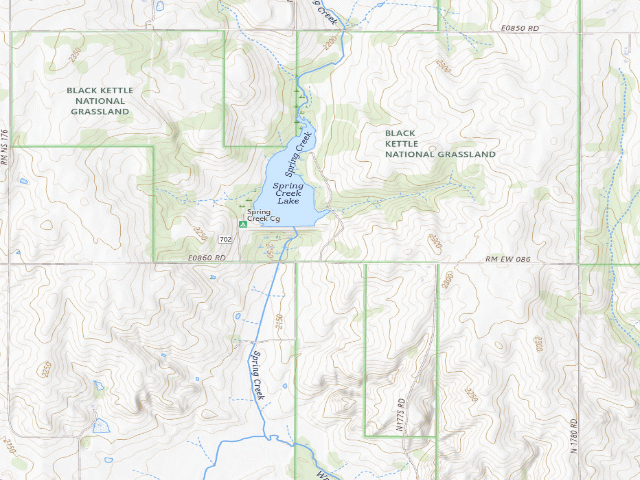 USGS topographic map of Spring Creek Campground