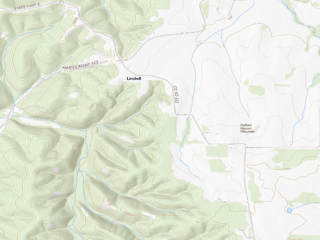 USGS topographic map of Spring Creek Gap Conservation Area