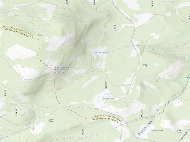 USGS topographic map of Spring Creek Rd 274-12