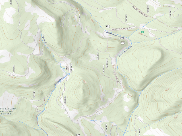 USGS topographic map of Spring Creek Rd 274-8