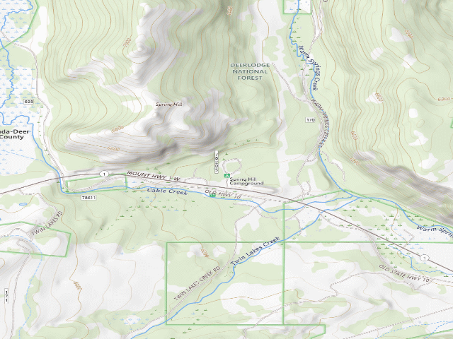 USGS topographic map of Spring Hill Campground