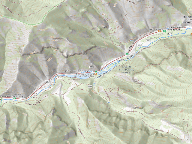 USGS topographic map of Spring Hollow Campground