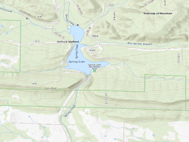 USGS topographic map of Spring Lake Recreation Area