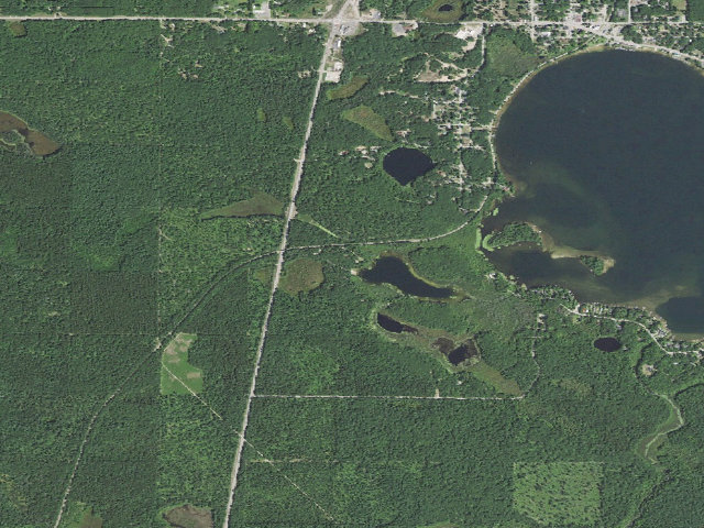 Aerial image of Spring Lake State Forest Campground