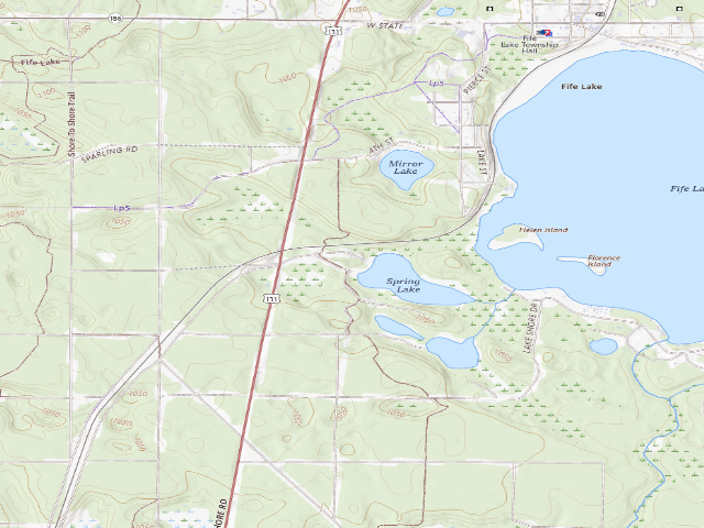 USGS topographic map of Spring Lake State Forest Campground