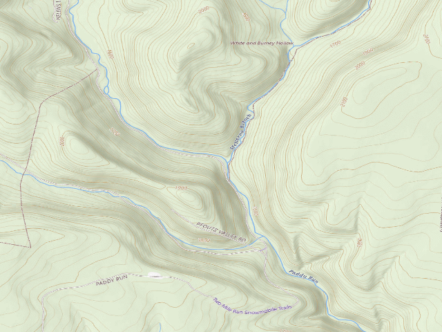 USGS topographic map of Sproul State Forest roadside campsite CR012