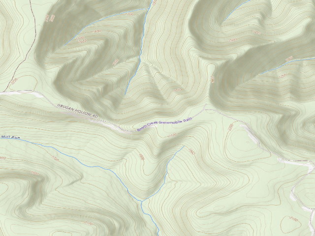 USGS topographic map of Sproul State Forest roadside campsite CR015