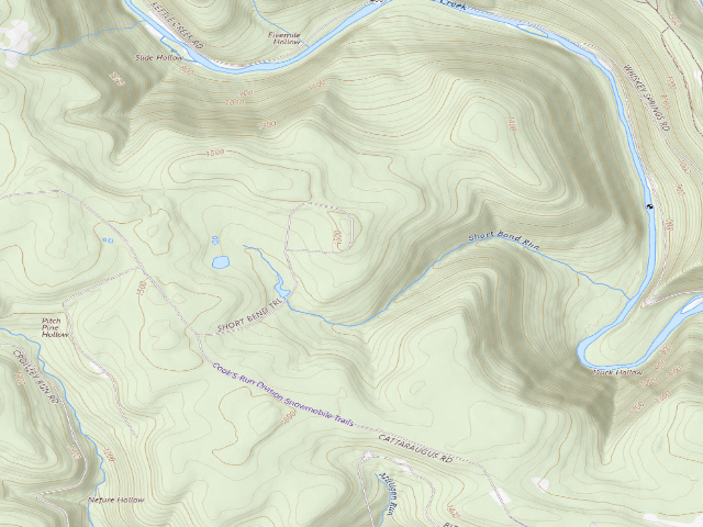 USGS topographic map of Sproul State Forest roadside campsite CR018