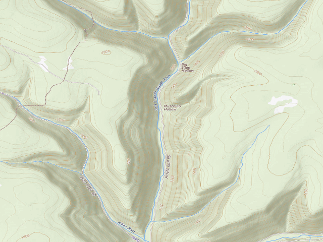 USGS topographic map of Sproul State Forest roadside campsite HY018