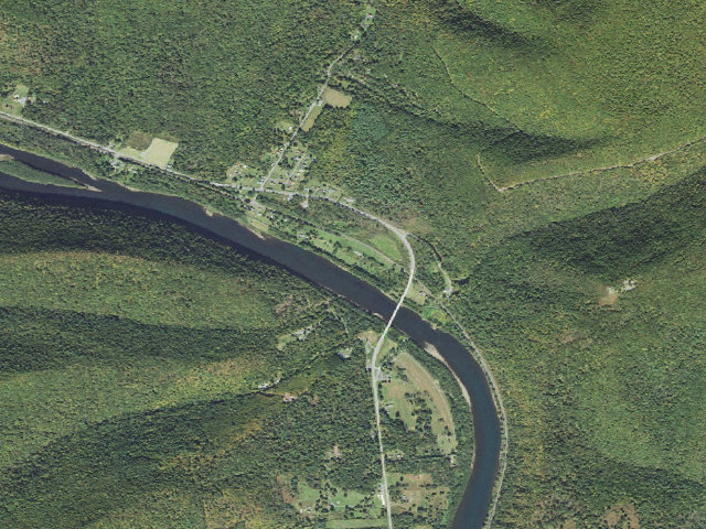 Aerial image of Sproul State Forest roadside campsite HY029