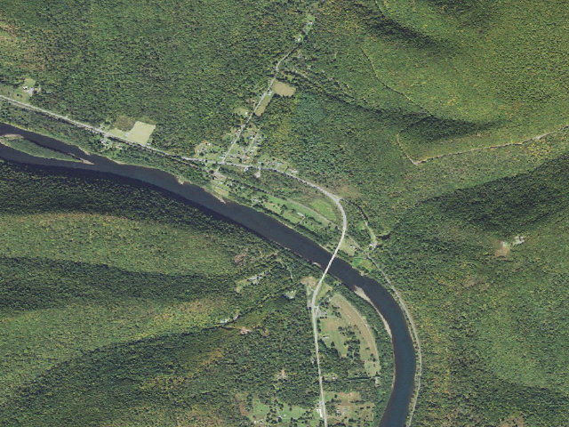 Aerial image of Sproul State Forest roadside campsite HY032