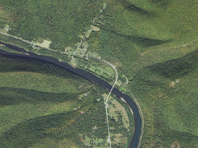 Aerial image of Sproul State Forest roadside campsite HY034