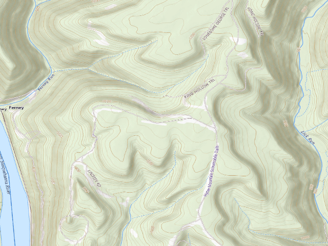 USGS topographic map of Sproul State Forest roadside campsite HY036