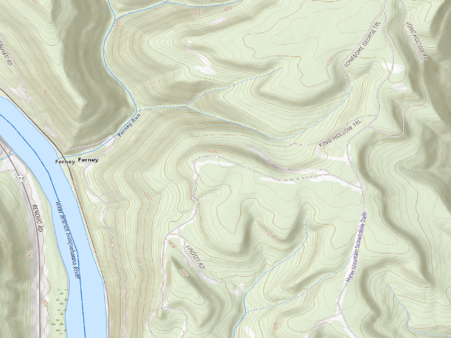 USGS topographic map of Sproul State Forest roadside campsite HY037