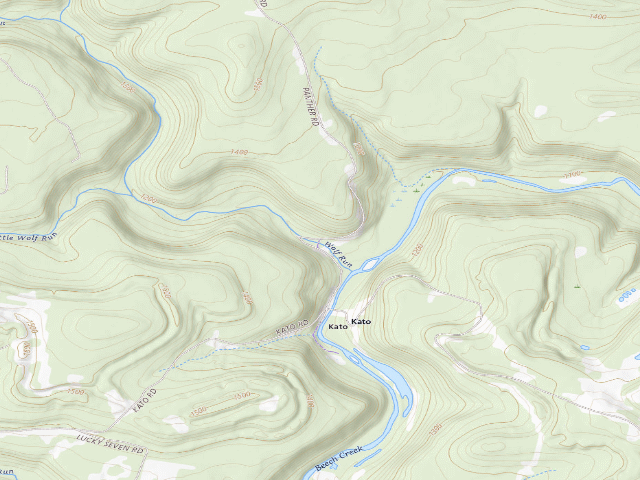 USGS topographic map of Sproul State Forest roadside campsite SS002
