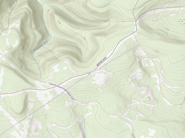 USGS topographic map of Sproul State Forest roadside campsite SS006